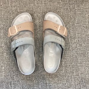 Pink and blue Arizona Birkenstocks